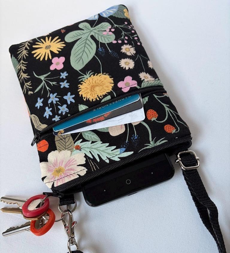 Small Crossbody Bag – Strawberry Fields Black, photo 4 of 12