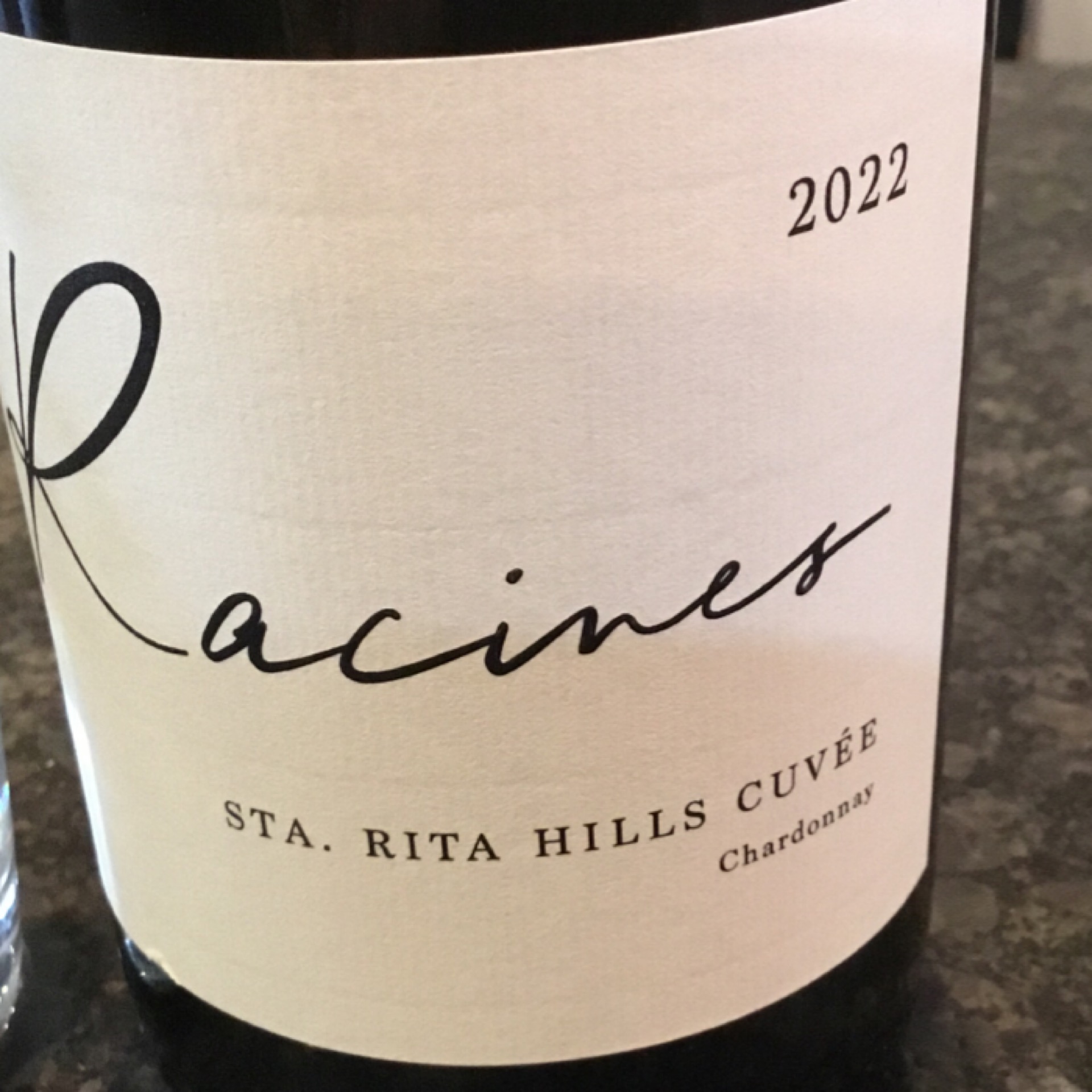 Bottle of Racines SRH Chardonnay - 2022 available at Ashburn Wine Shop