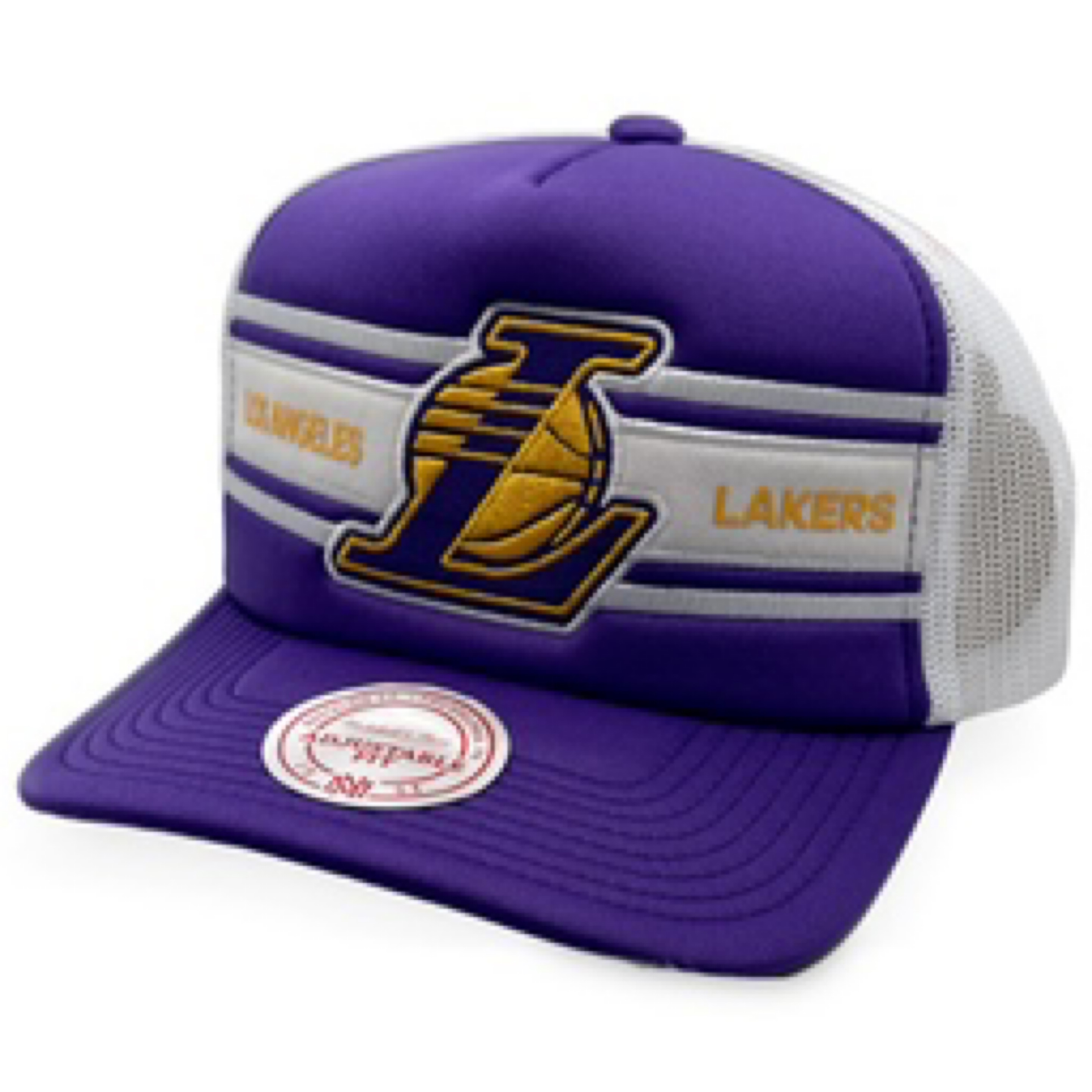 Los Angeles Lakers Retro Sideline Trucker Mitchell and Ness Snapback Hat