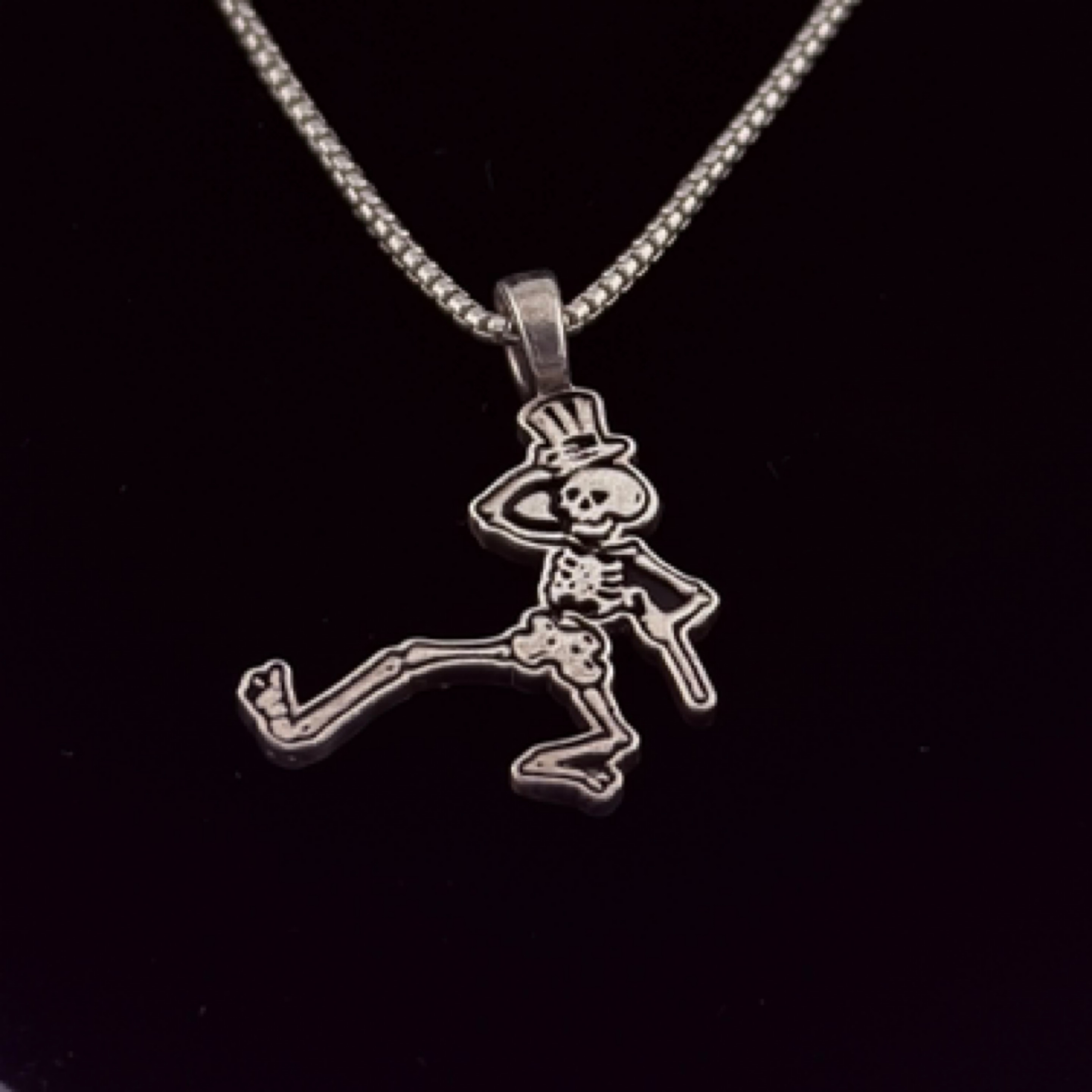 Dancing Skeleton Pendant – Sterling Silver