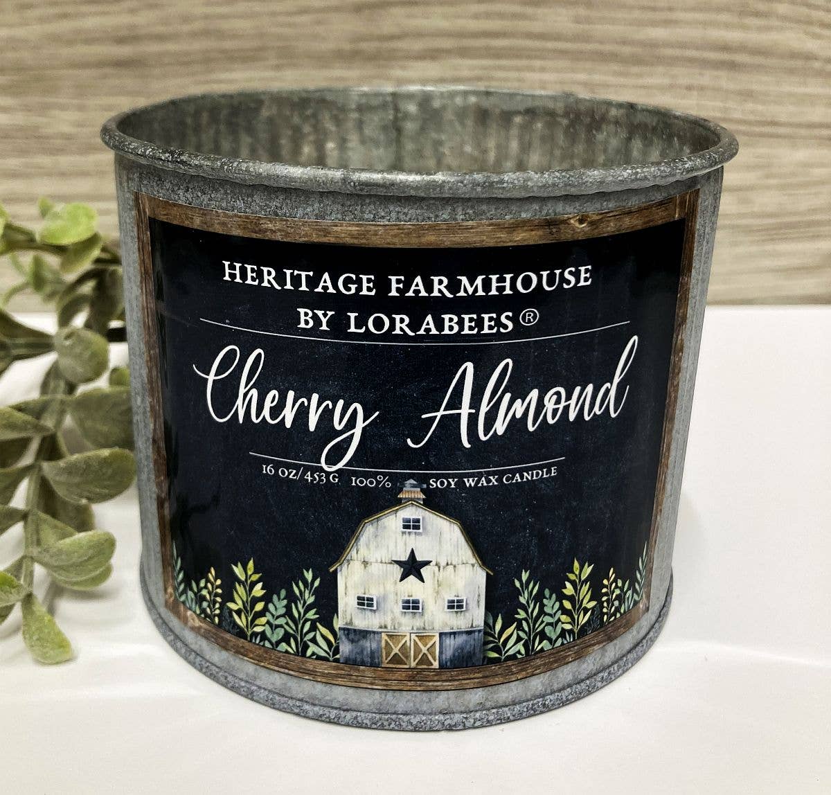 Lorabees - Cherry Almond 16oz Tin Heritage Farmhouse Candle