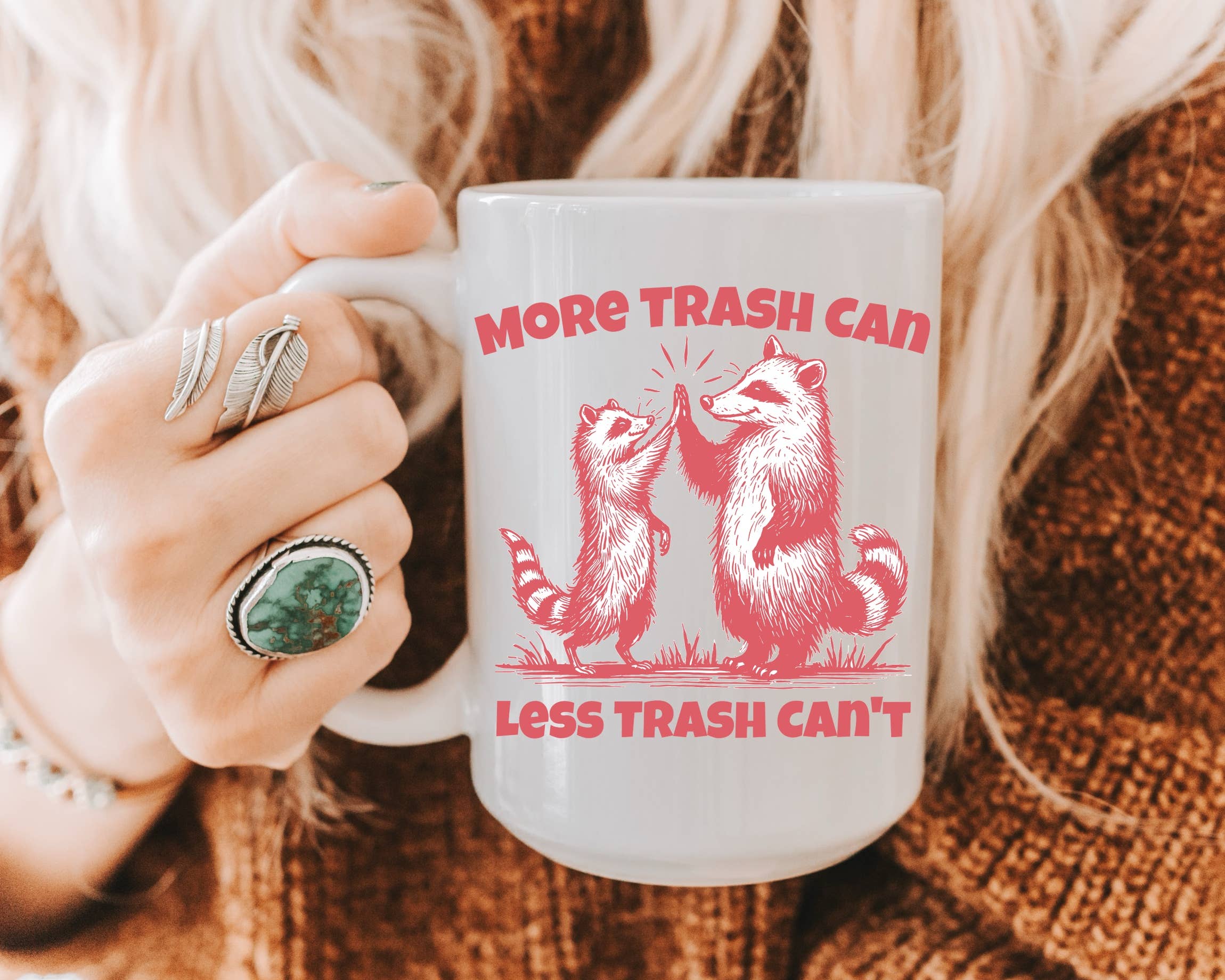 Ace the Pitmatian Co - More Trash Can Coffee Mug: 15 oz