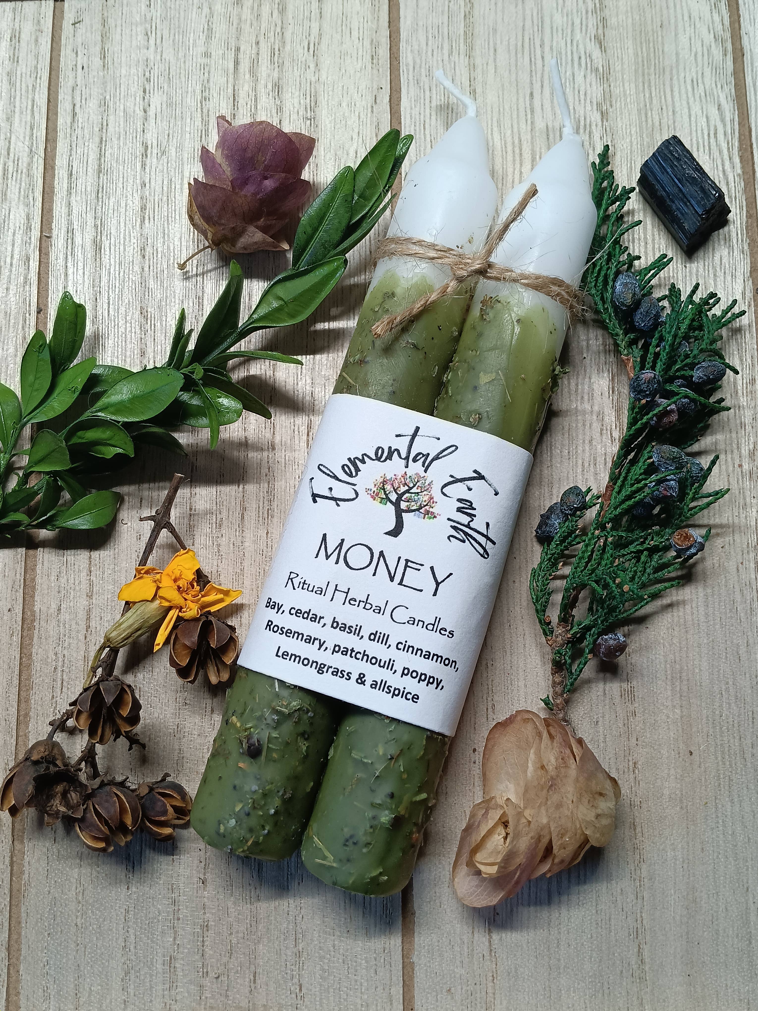 Elemental Earth - Money Herbal Intention Candles