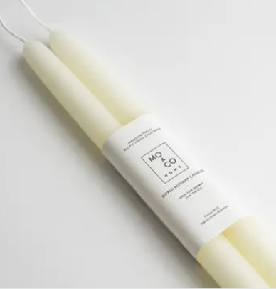 Beeswax Dipped Candles - 10" - Natural White