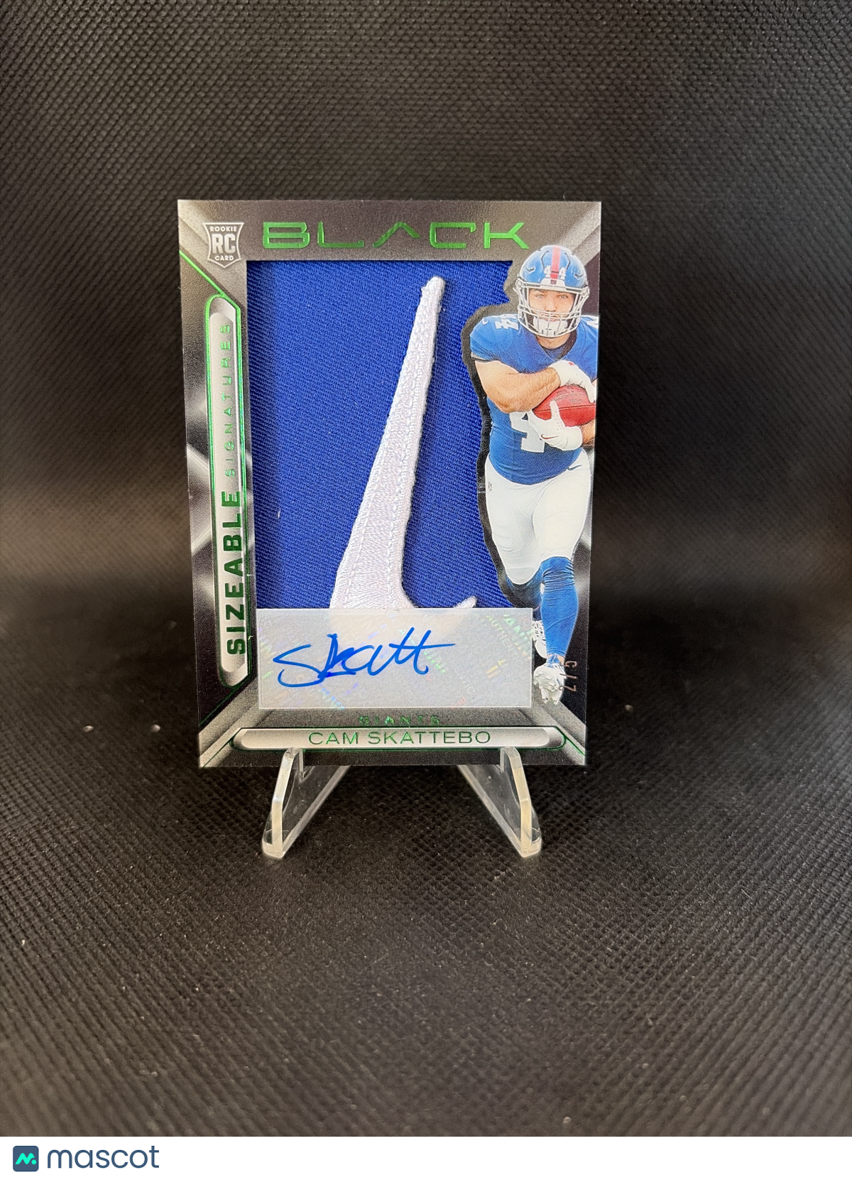2025 Panini Black Sizeable Signatures Cam Skattebo Nike Swoosh RPA /5