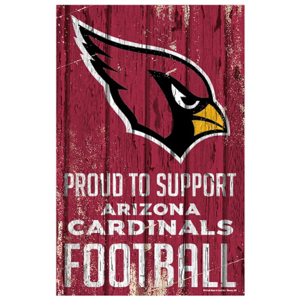 Arizona Cardinals Proud to Support Wooden Sign 11x17"