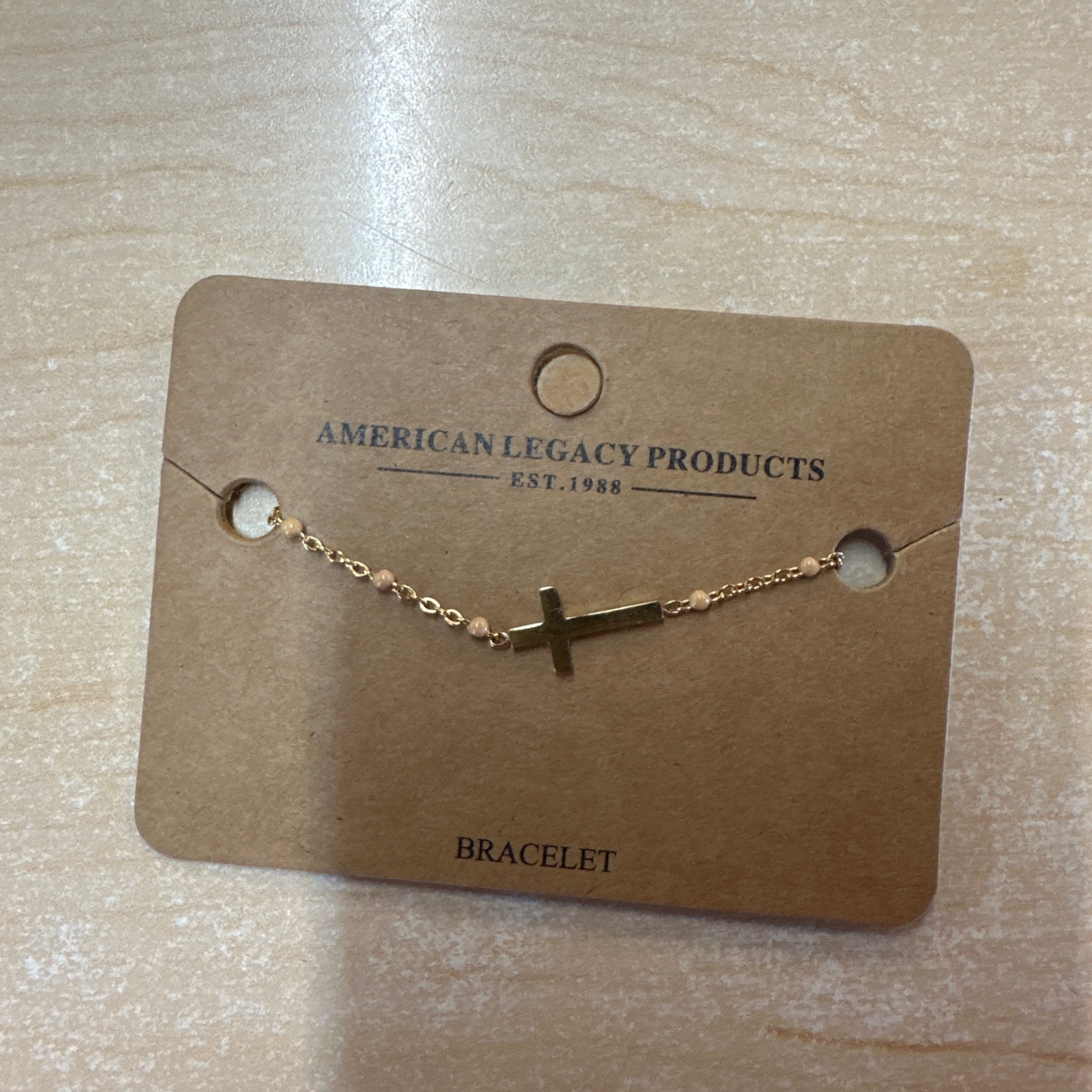 18k gld/s steel chain cross bracelet