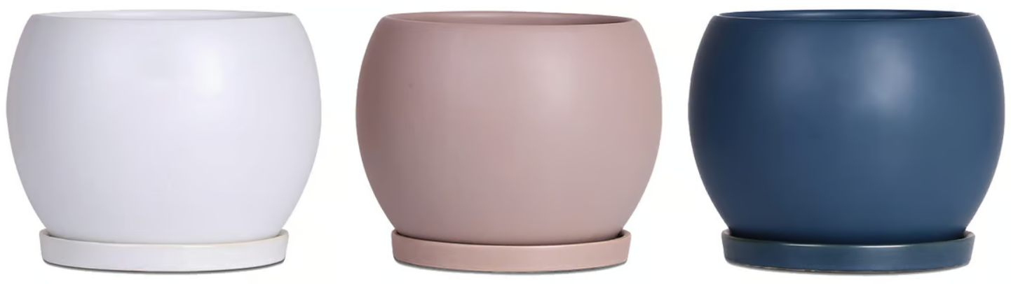 Mini Round Pot w/ Saucer, 5"