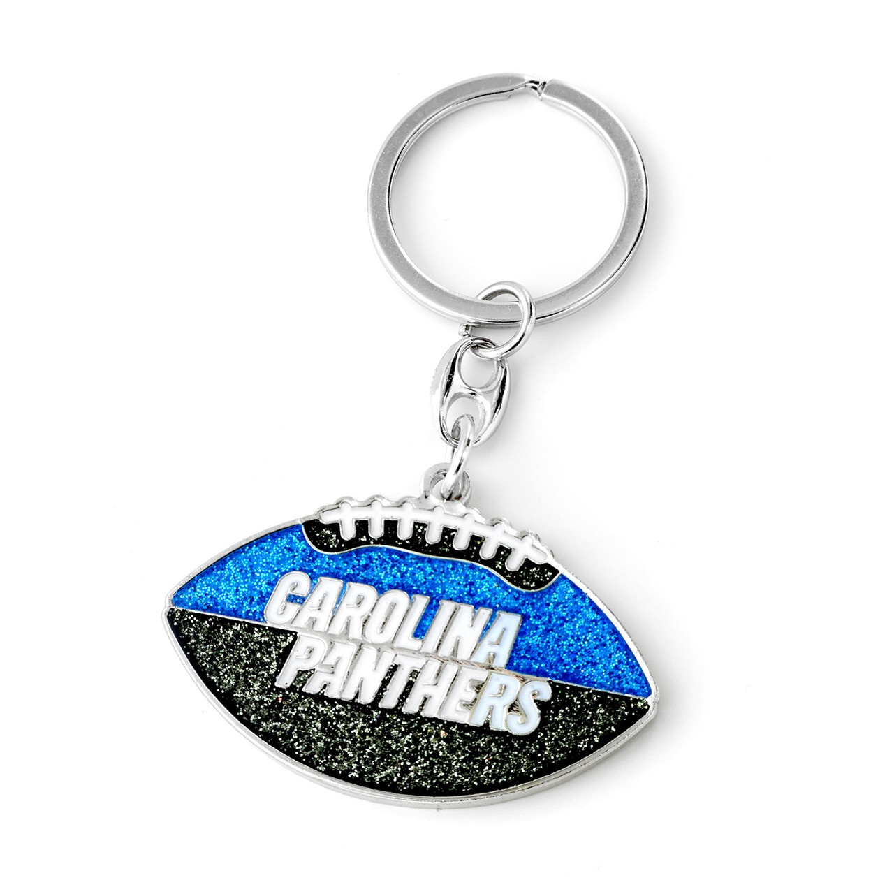 Carolina Panthers Glitter Football Keychain