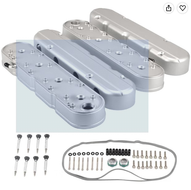 Valve Cover, Compatible with GM LS Smooth Small Block SB V8 293 325 376 427 - Silver Visit the TBAPFS Store