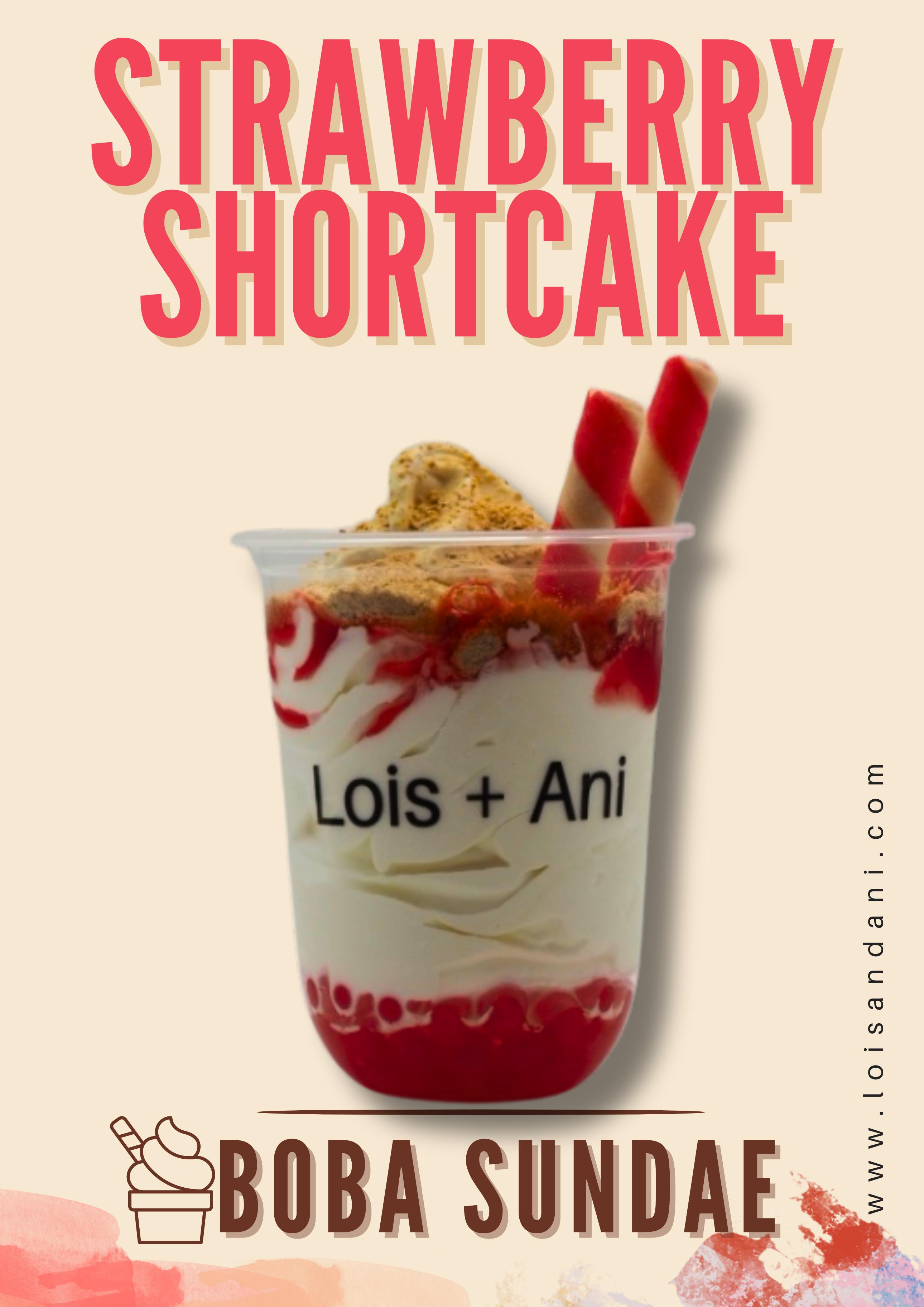 Strawberry Shortcake Boba Sundae