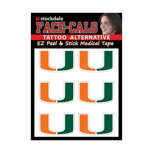 Miami Hurricanes Face Cals Tattoos