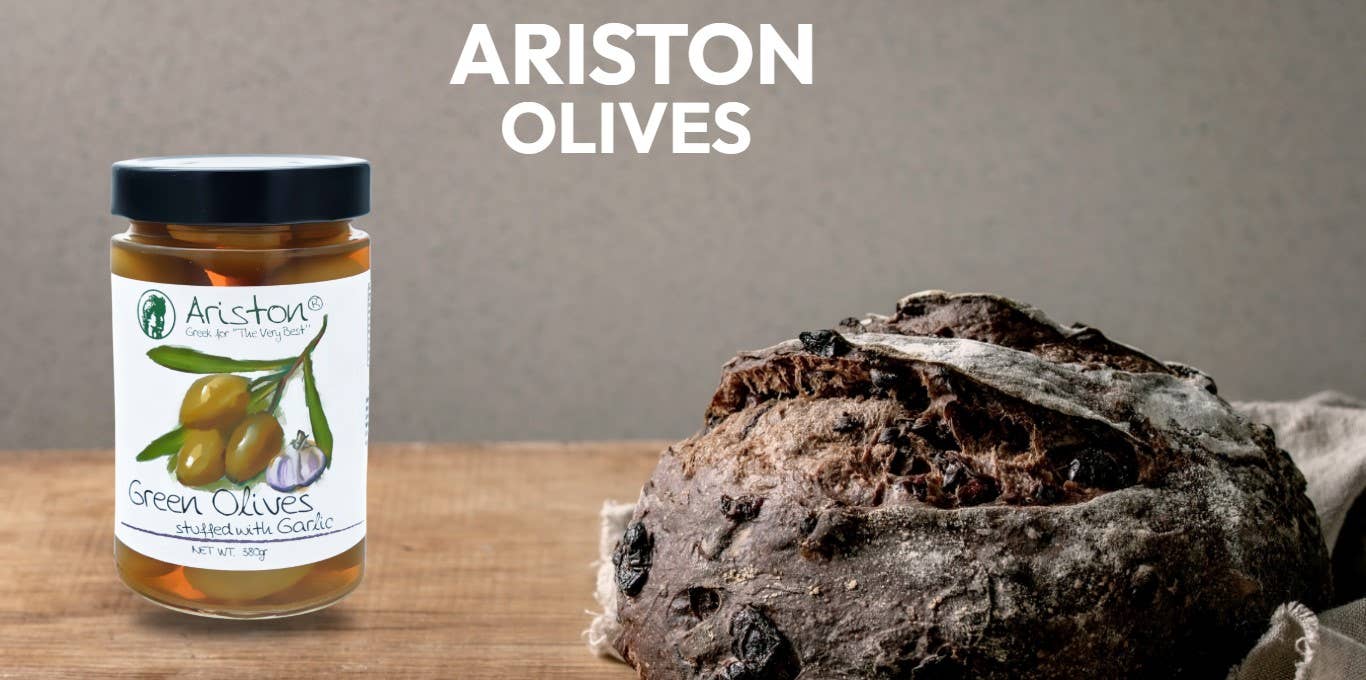Ariston Green Olives Stuffed Garlic - 13.40oz