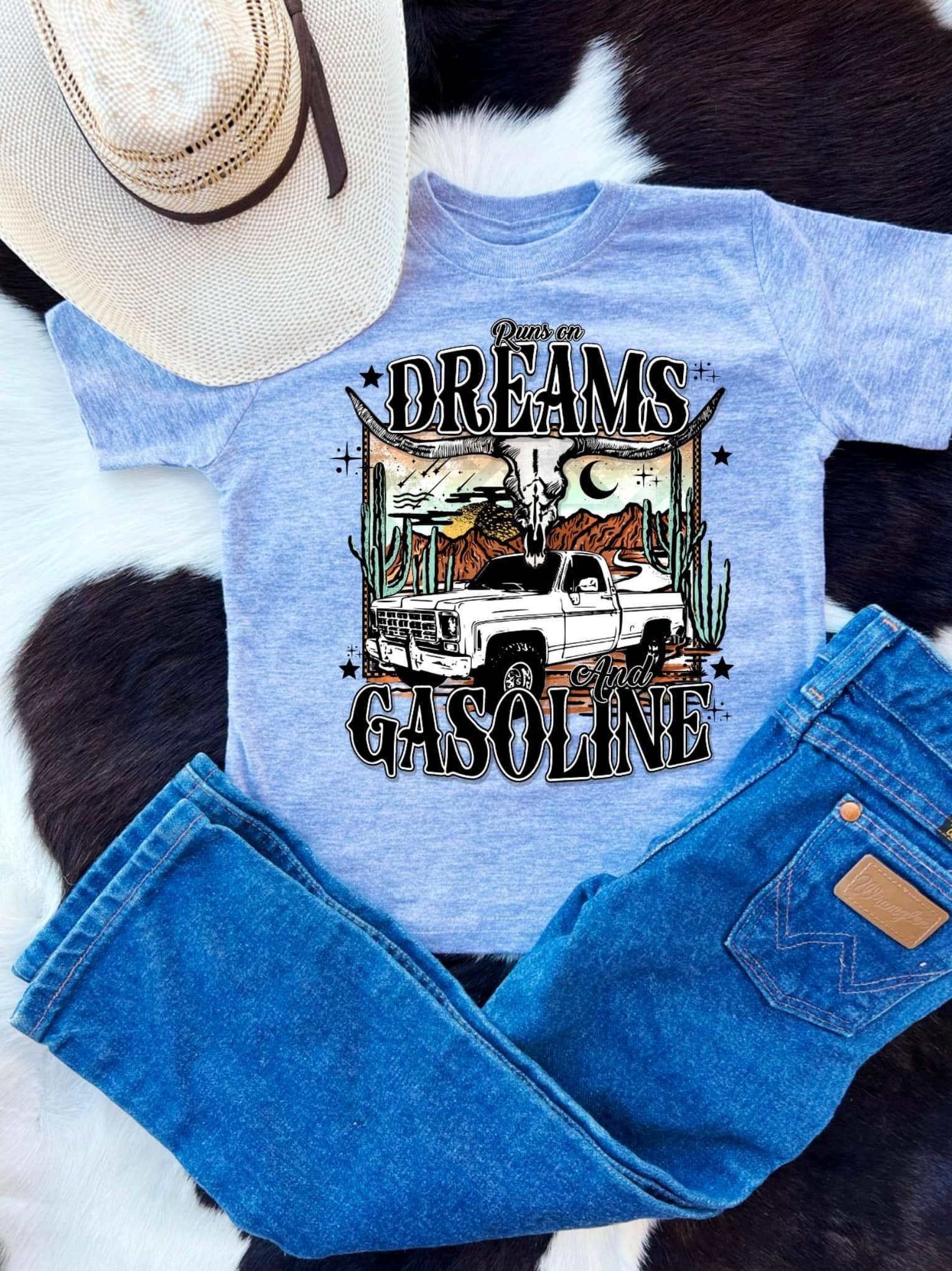 Runs On Dreams and Gasoline Grey S/S T-Shirt