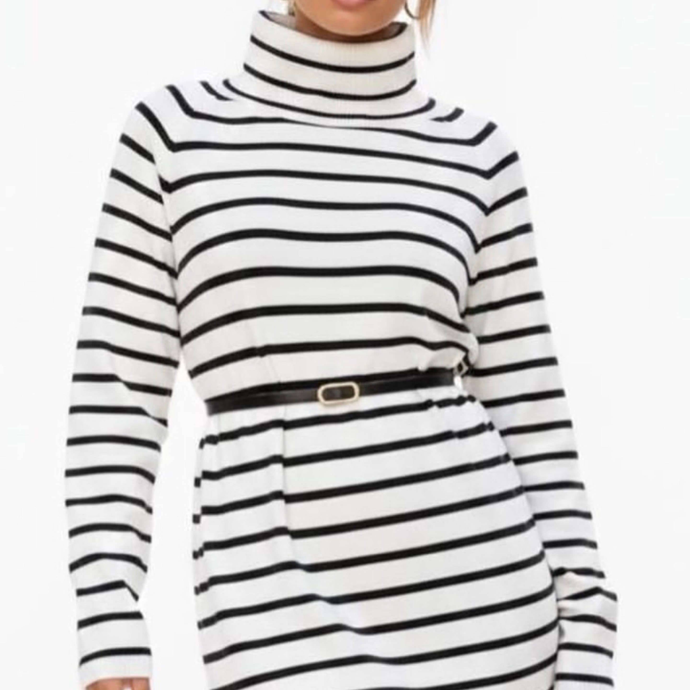 Turtle Neck Striped Maxi Dress — product photo