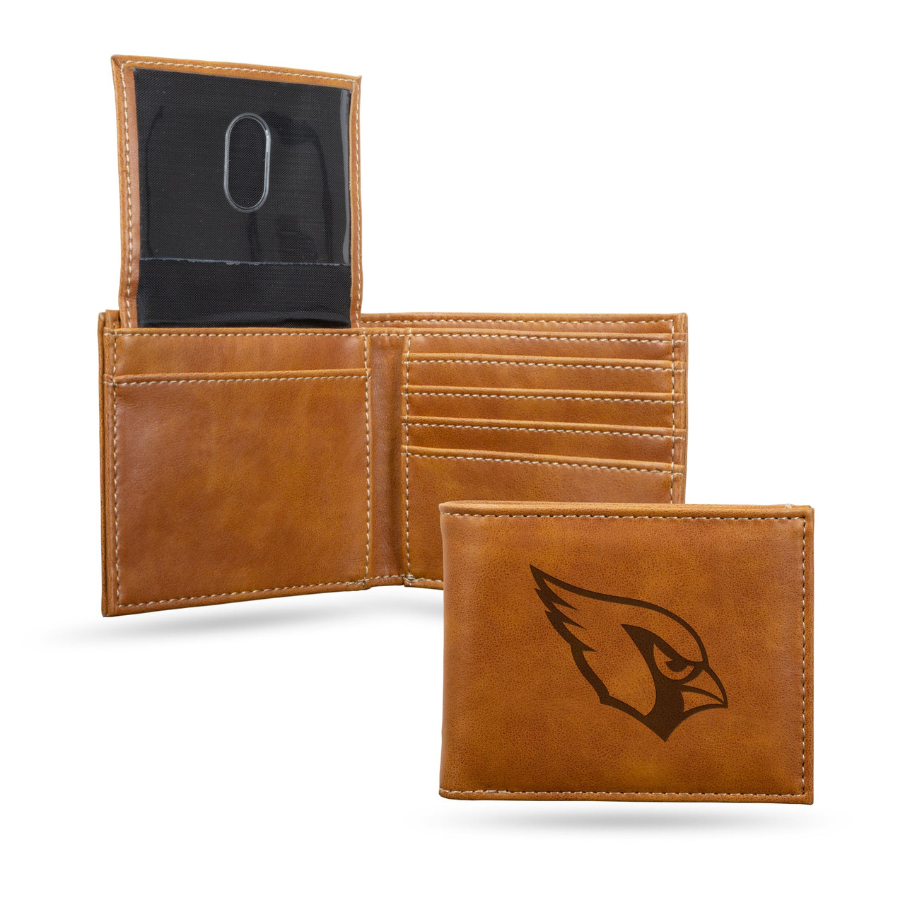 Arizona Cardinals Laser Engraved Billfold Leather Wallet