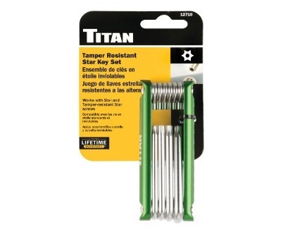 Titan Tools 10 Piece Tamper Resistant Folding Star Key Set