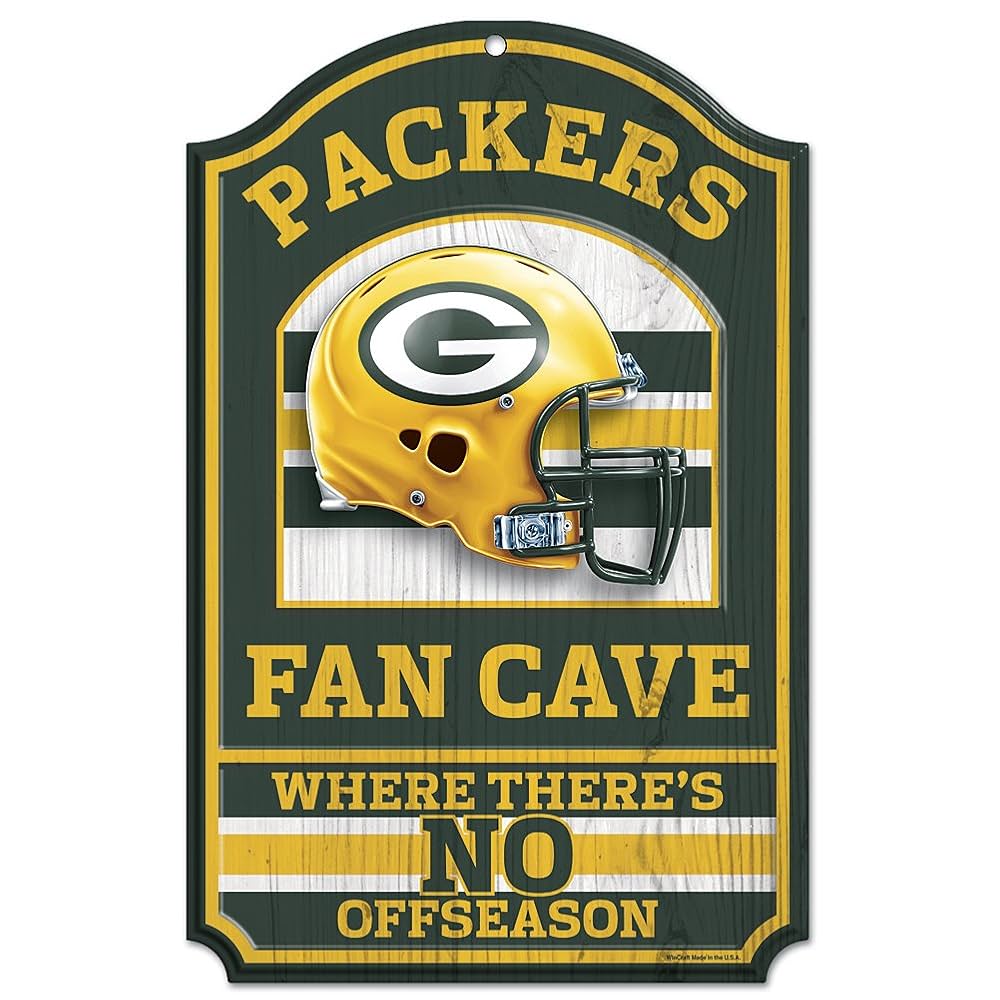 Green Bay Packers Wood Fan Cave Sign 11x17"