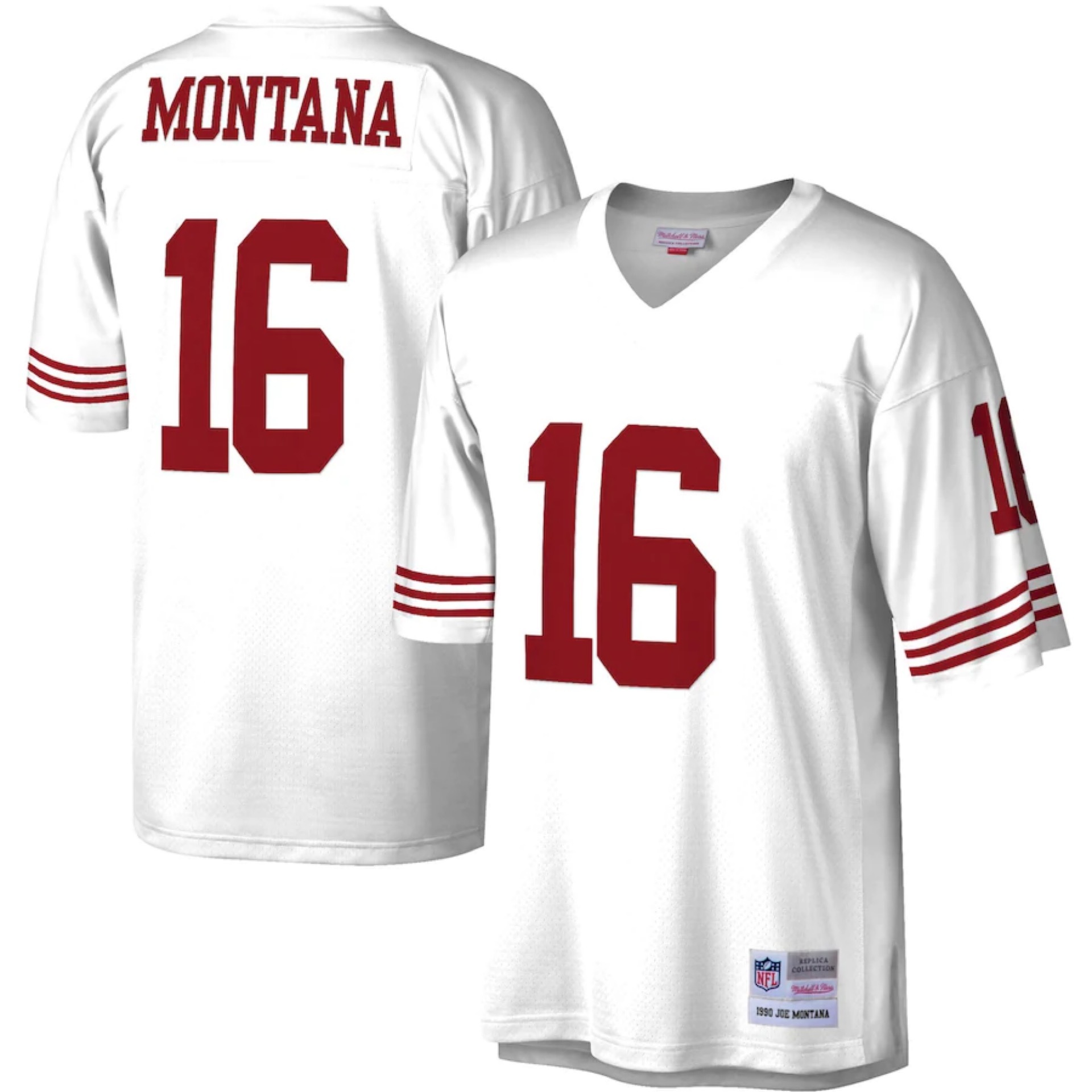 San Francisco 49ers 1990 Joe Montana #16 White Mitchell and Ness Jersey