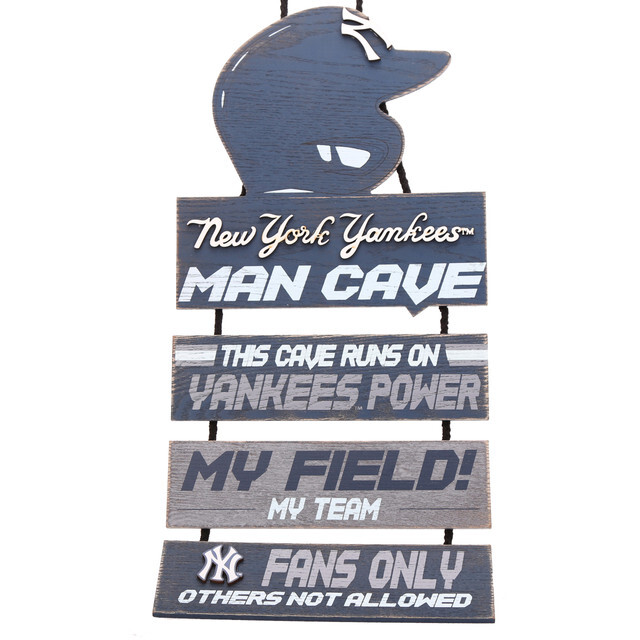 New York Yankees Wood Tiered Man Cave Sign