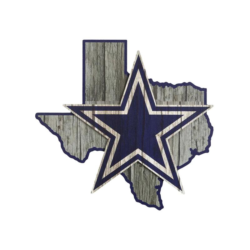 Dallas Cowboys 3D Wood State Sign