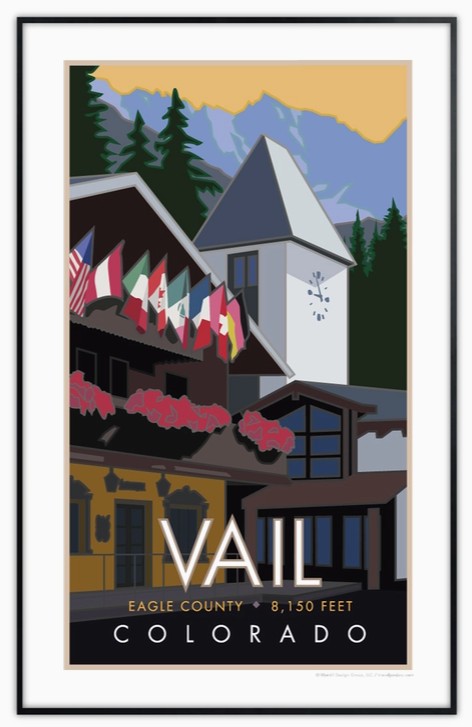 Vail Village Colorado Framed Poster 11"X17"