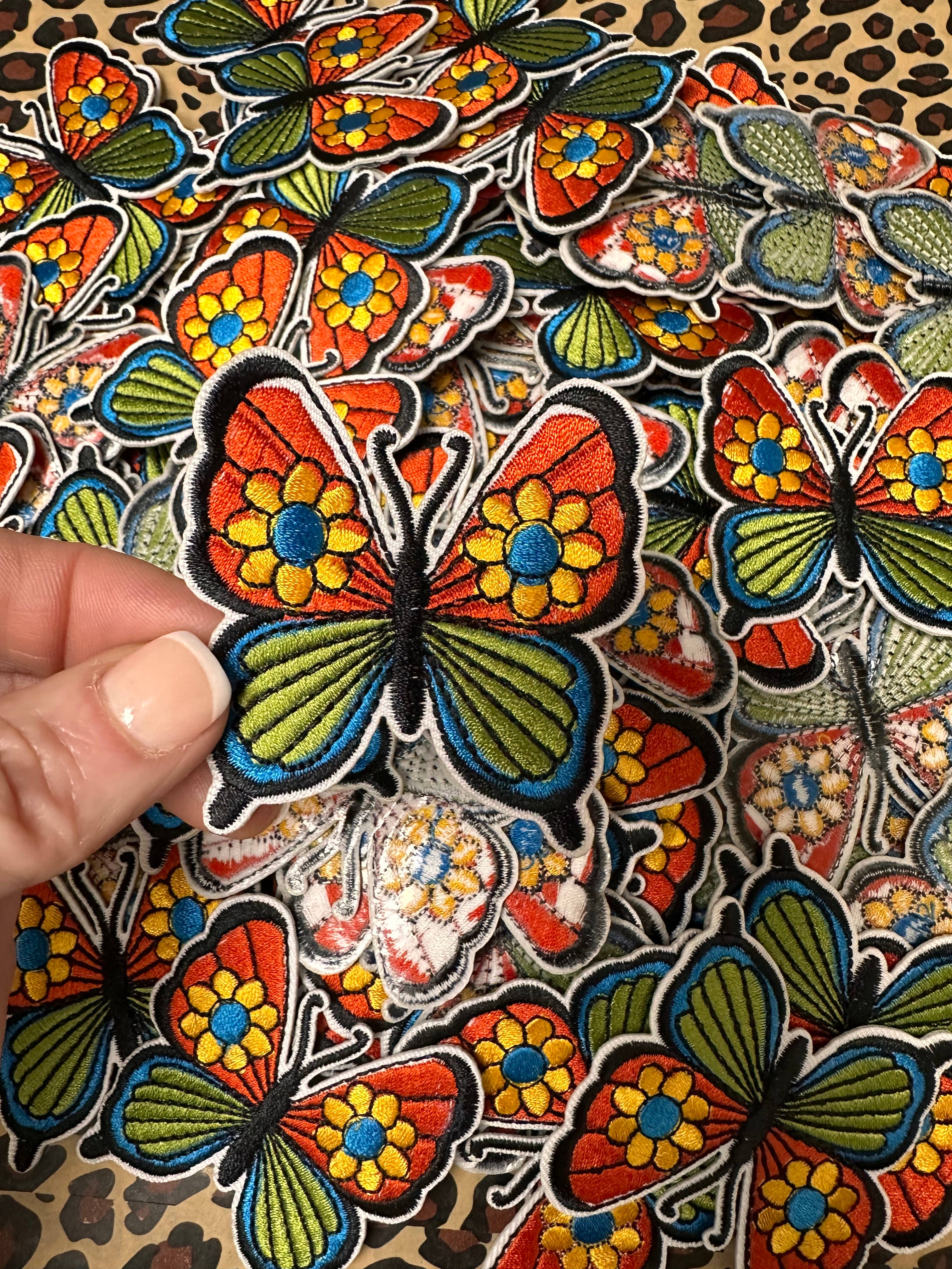 Butterfly Floral Retro Patch, Cute Butterfly Hat Patch