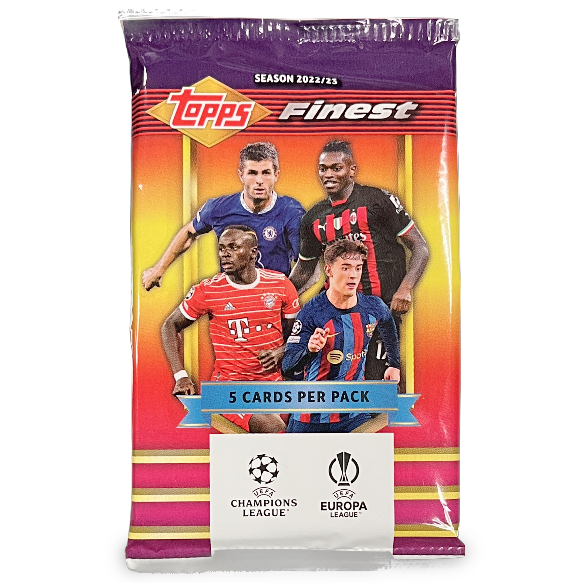 2022/23 Topps Finest Flashbacks UEFA Club Competitions Soccer Hobby Pack