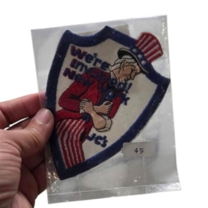 Vintage We're Involved In New York Embroidered Patch Red White Blue Patriotic