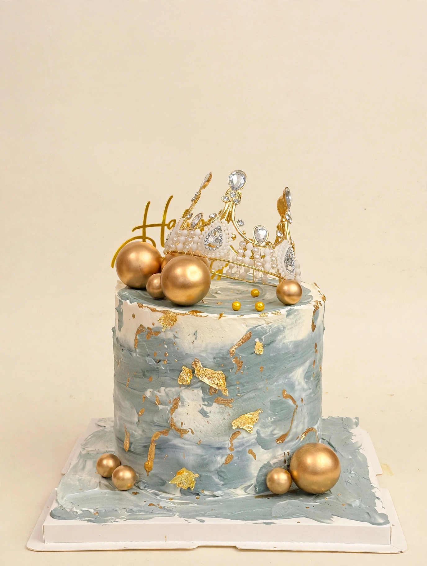 Golden Crown Marble Cake — HoneyMe Bakery, Bellevue
