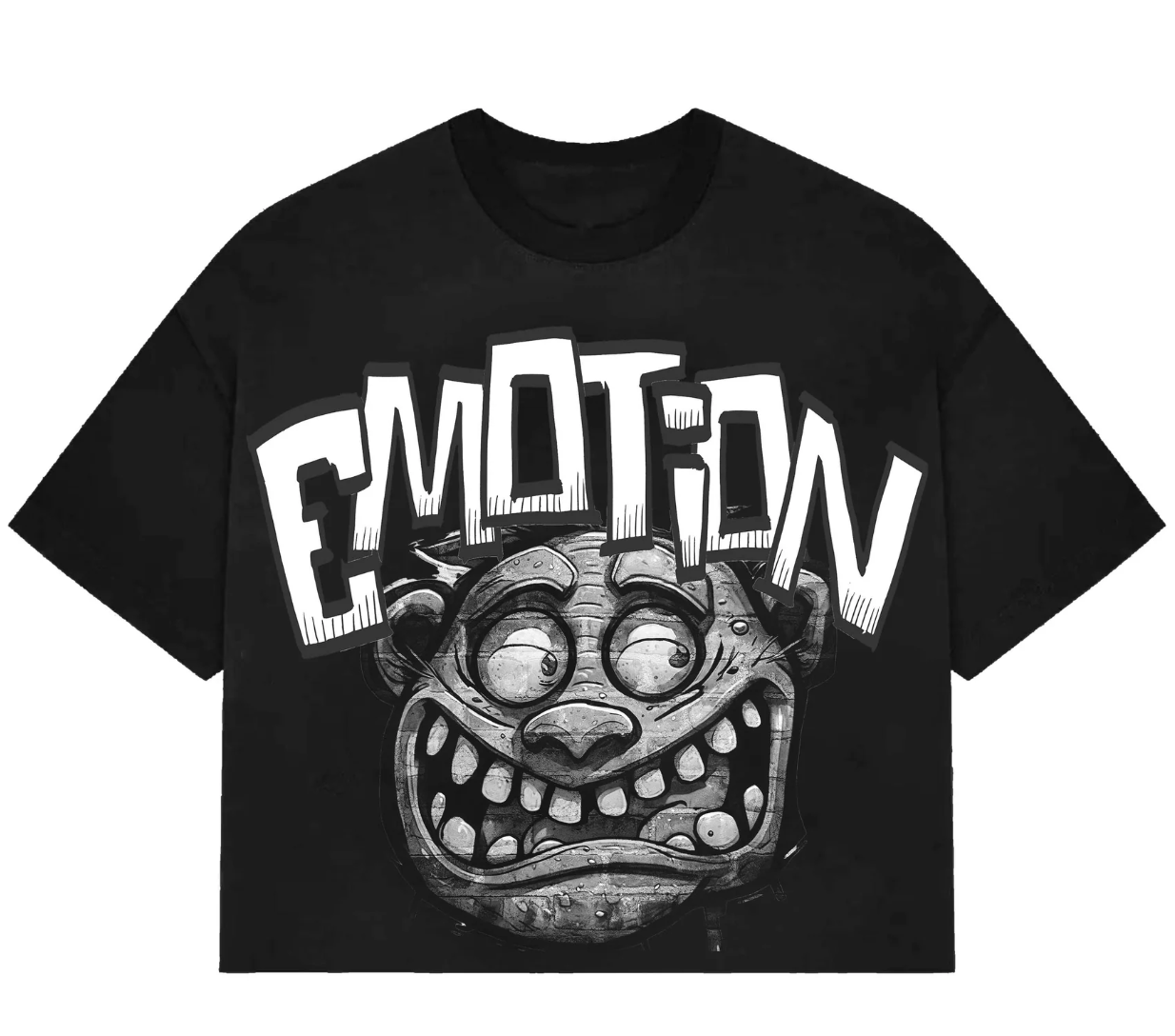 MIXED EMOTION Black “Monster” Cropped Tee