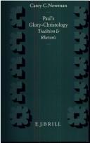 Cover of Paul's Glory-Christology: Tradition and Rhetoric (Novum Testamentum, Supplements, 69)