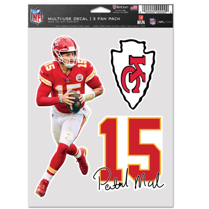 Kansas City Chiefs Patrick Mahomes Fan Decals 3 Pack