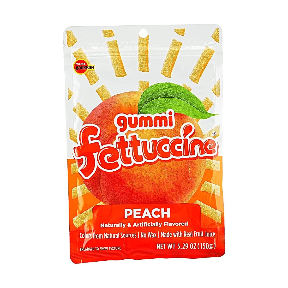 Bourbon Japan Fettuccine PEACH Gummy Candy Huge 5.29 oz 6ct Tray