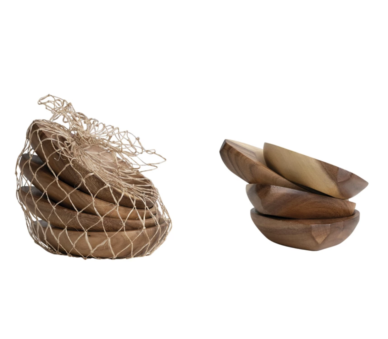 Acacia Wood Bowls, Natural