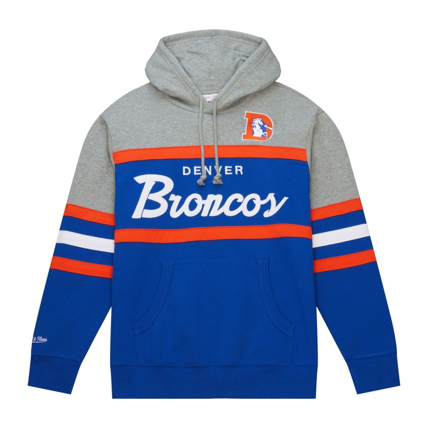 Denver Broncos Script Mitchell and Ness Hooded Sweatshirt