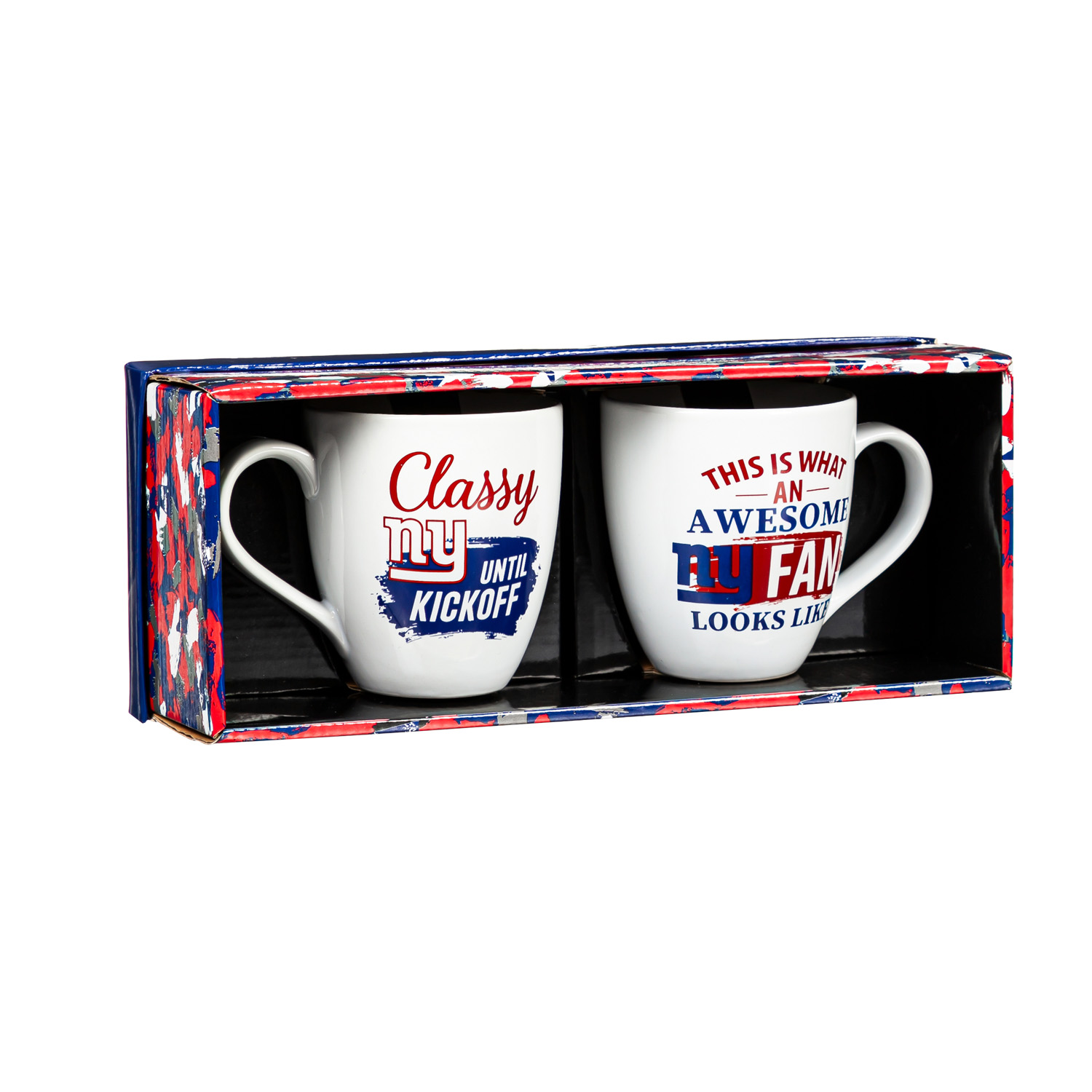 New York Giants Ceramic Coffee Mug Set with Box 17oz Each