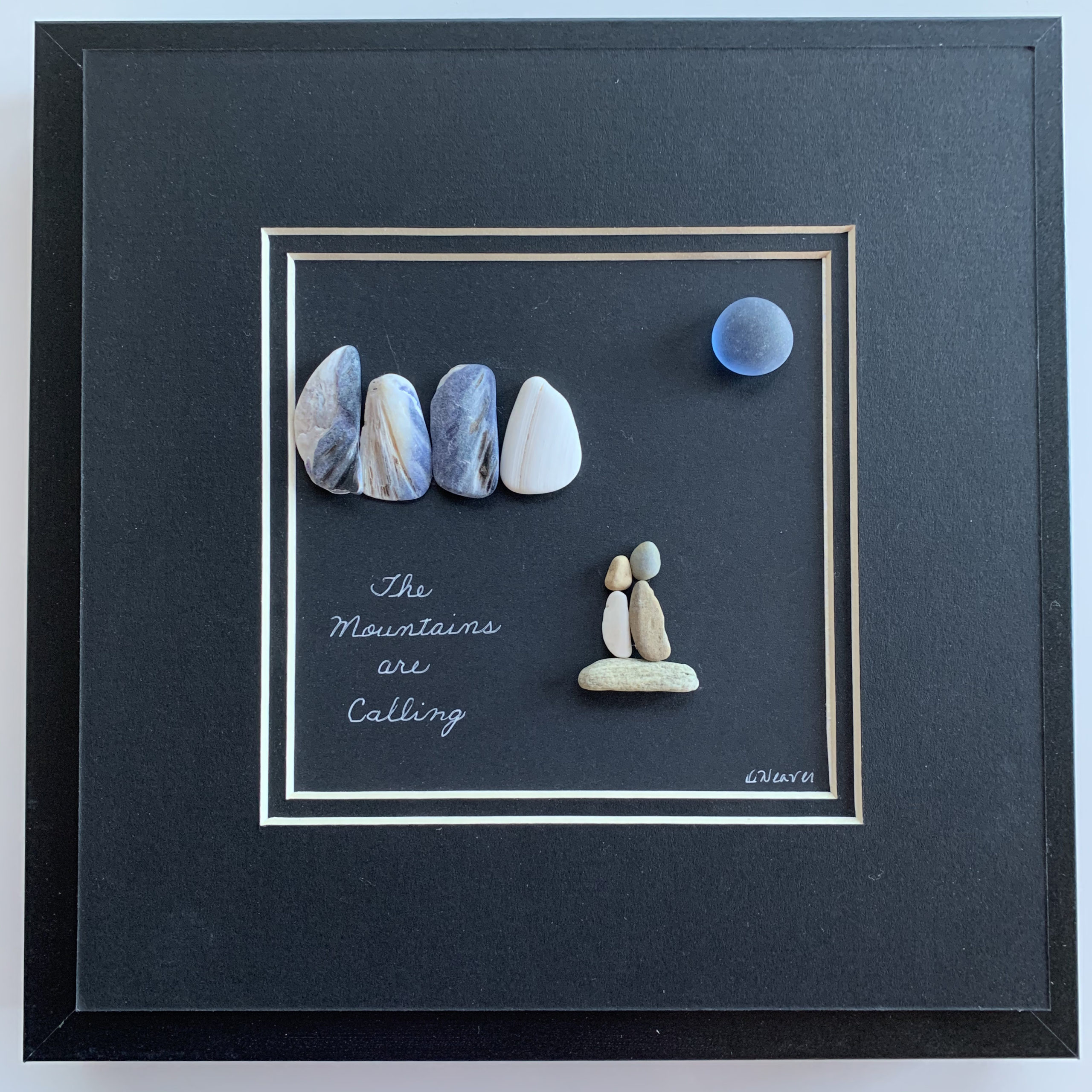 The Mountains are Calling (Mountain pebble art)