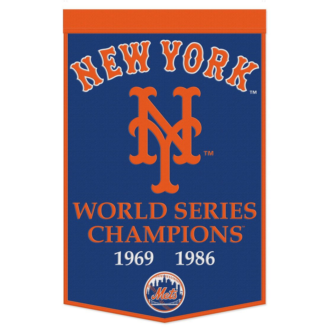 New York Mets Wool Dynasty Championship Banner 24x38"