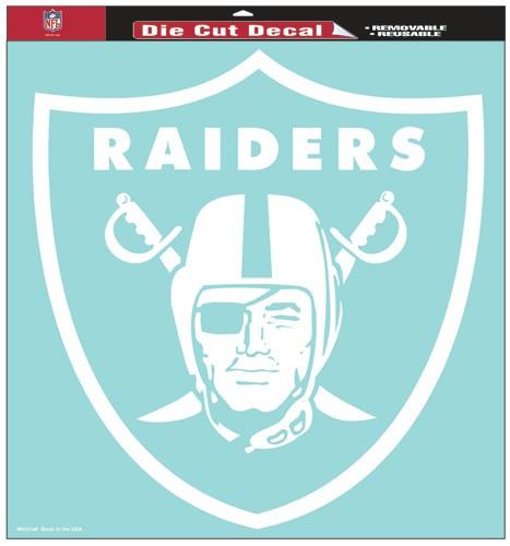Las Vegas Raiders White Perfect Cut Decal 8x8"