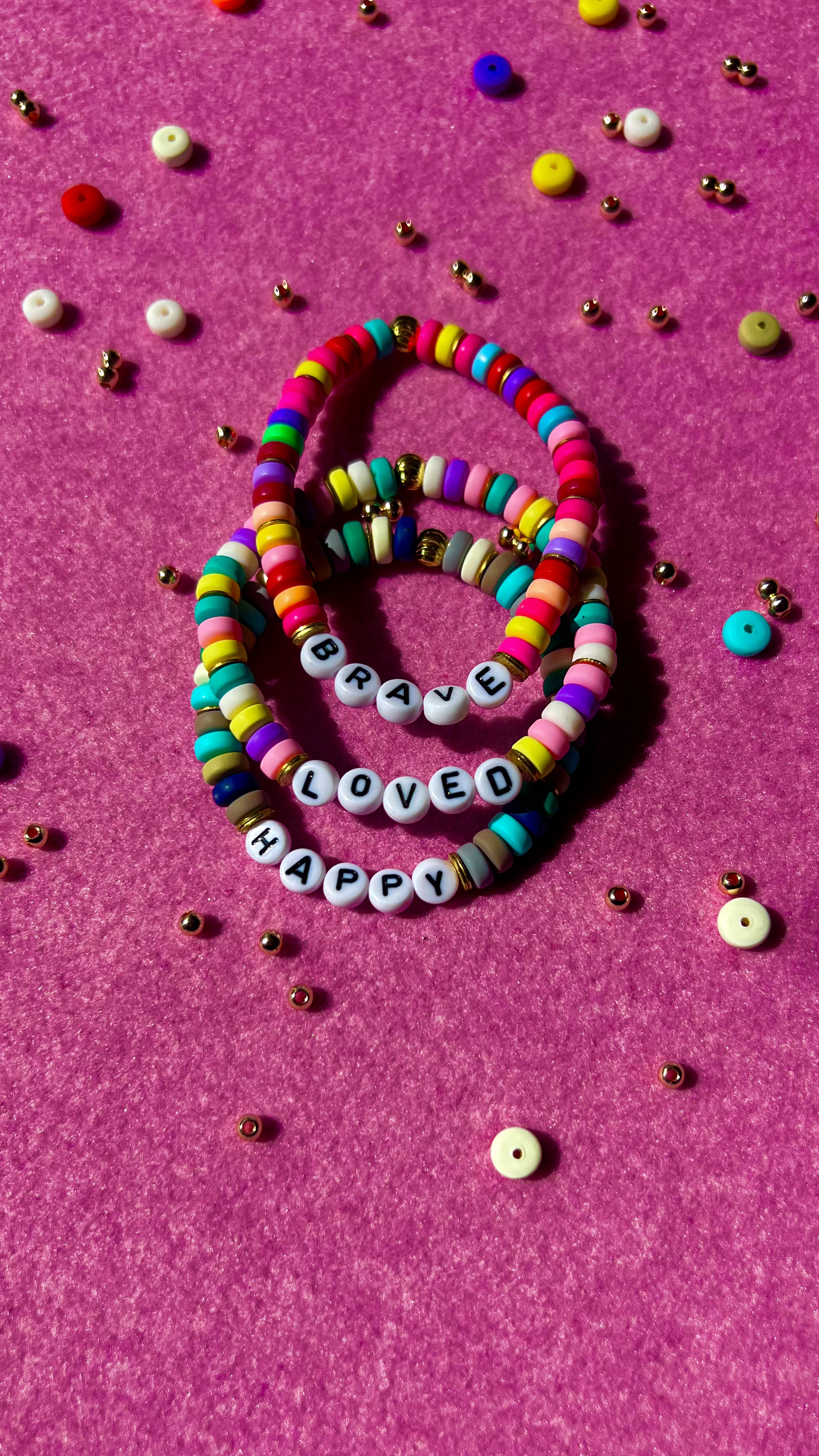 Clay Multicolour Name/Word Bracelet view 2