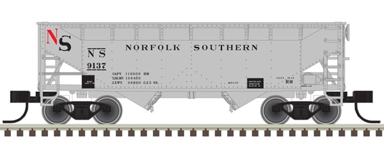 Atlas Model Railroad N 2Bay Offset hopper Norfolk Southern 9137
