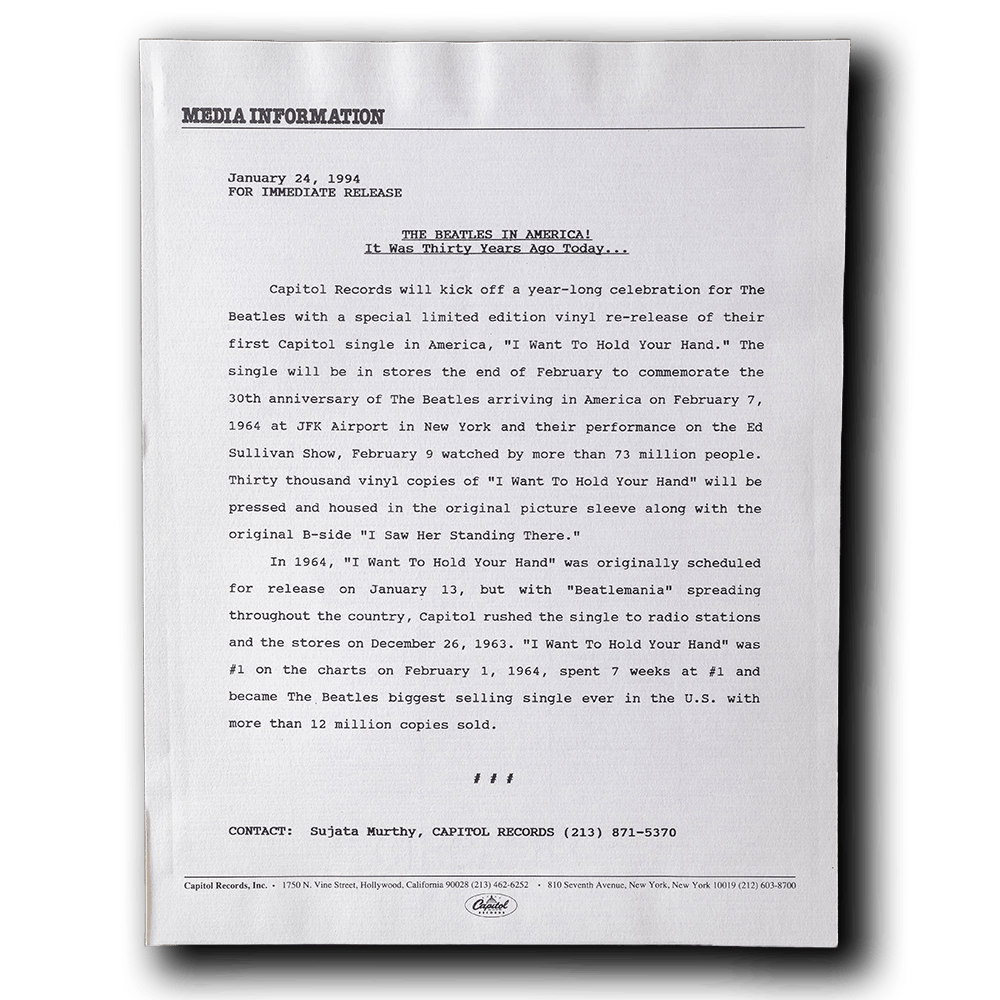 Beatles, The --The Beatles 30th anniversary Promotional Press Packet 1964 - 1994 [Ephemera Other]