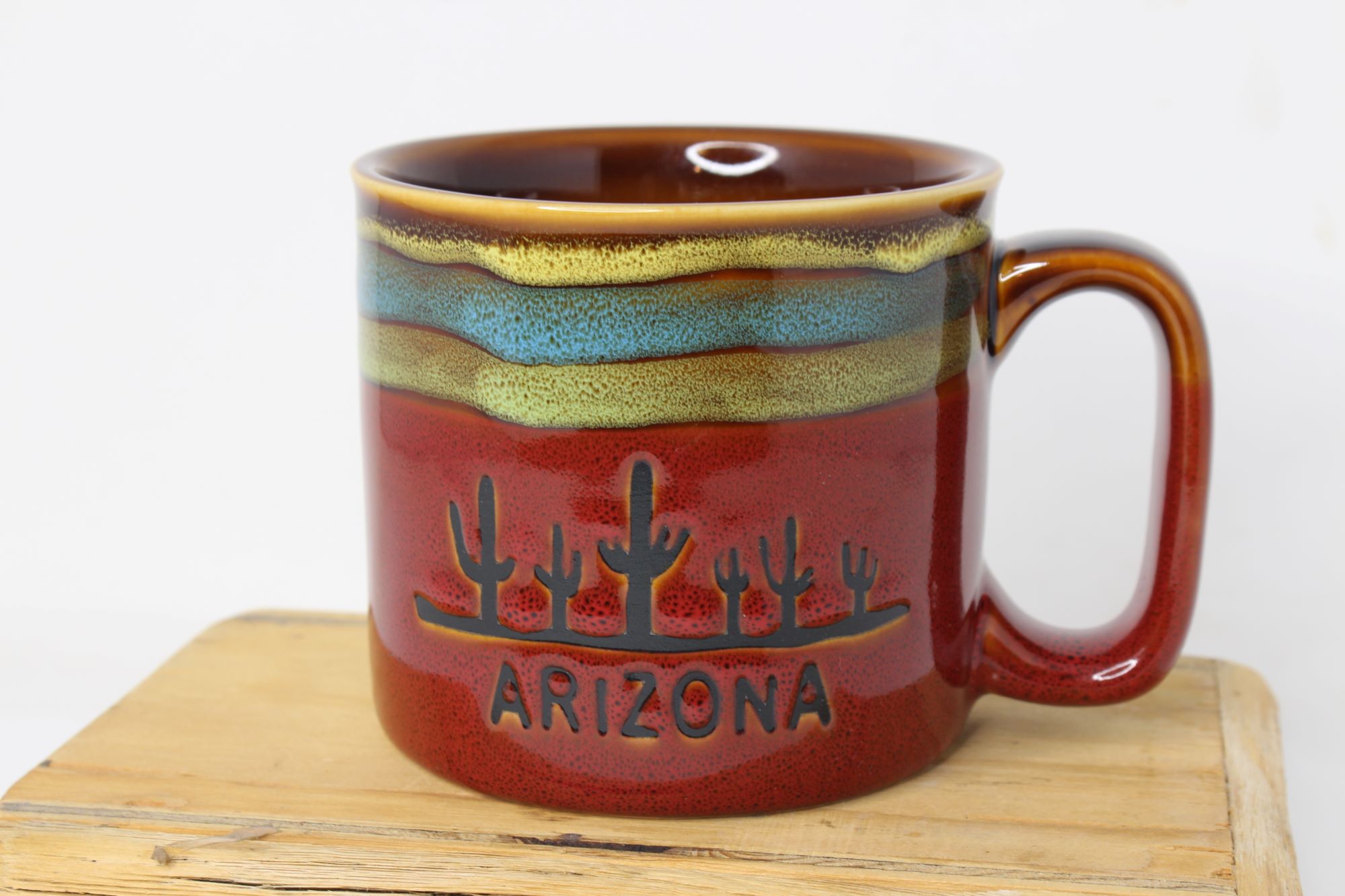 Mug-Stoneware w/etched cactus