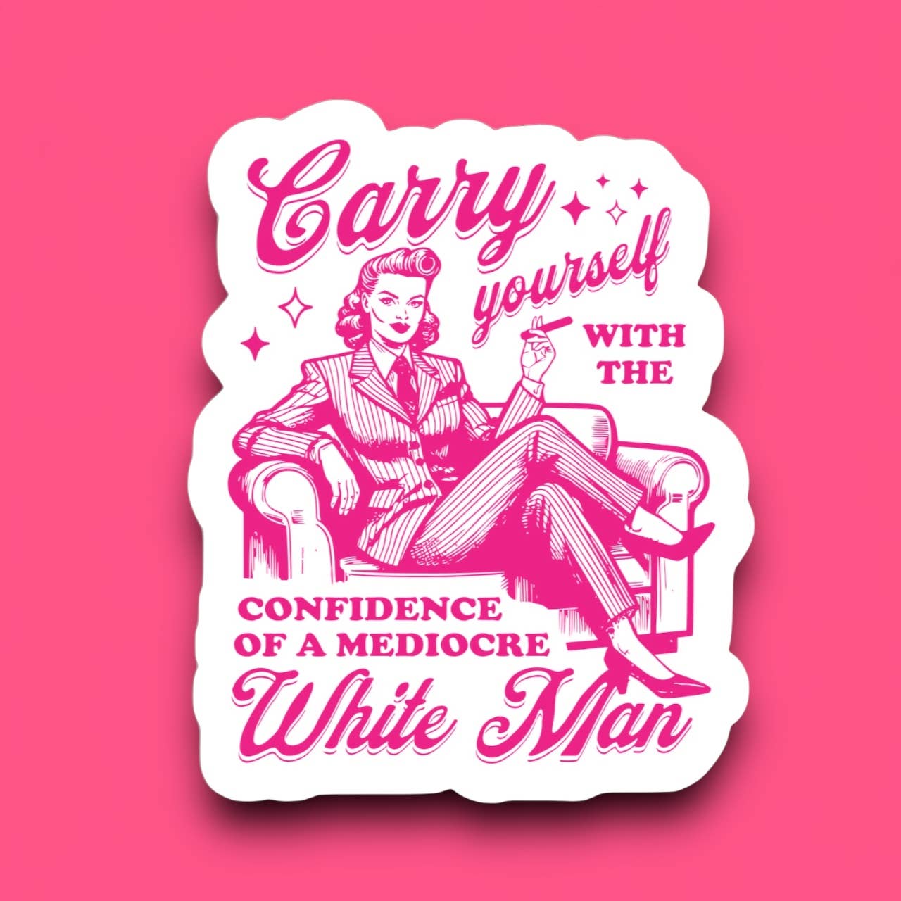 Ace the Pitmatian Co - Feminist Mediocre White Man Sticker