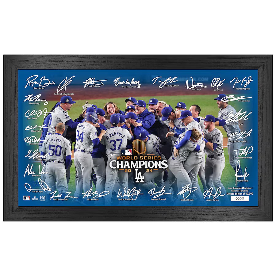 Los Angeles Dodgers 2024 World Series Champions Celebration Signature Frame