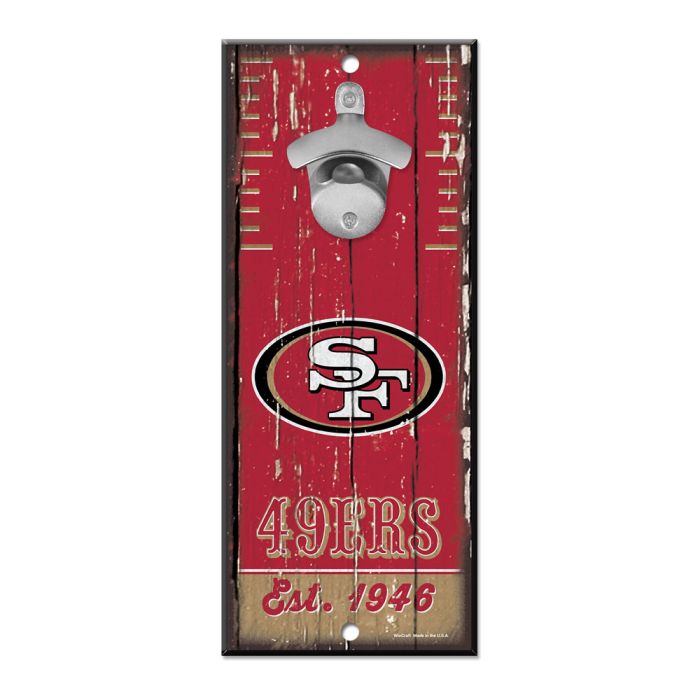 San Francisco 49ers Wood Bottle Opener 5x11"