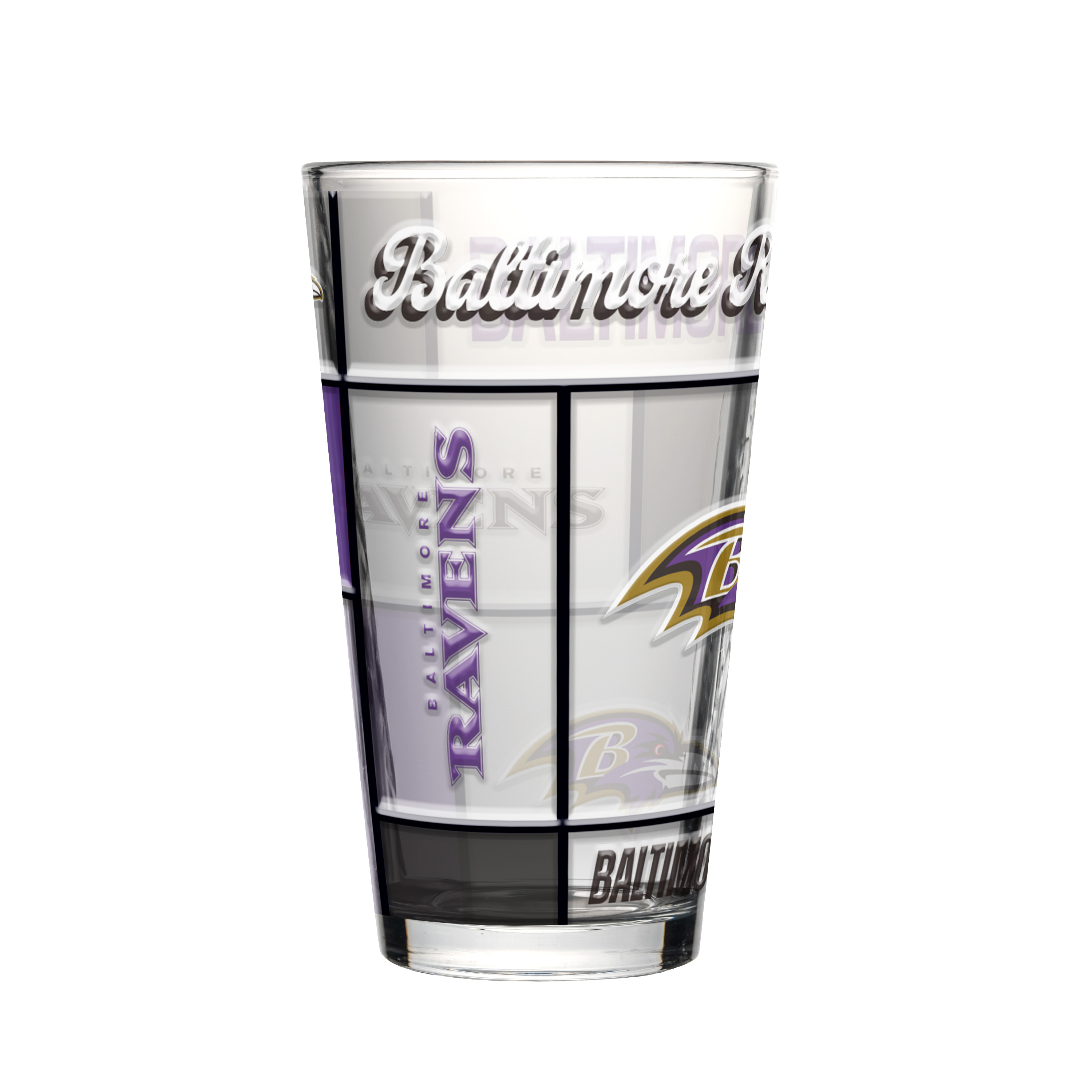 Baltimore Ravens Boxed Quilted Stained Pint Glass 16oz