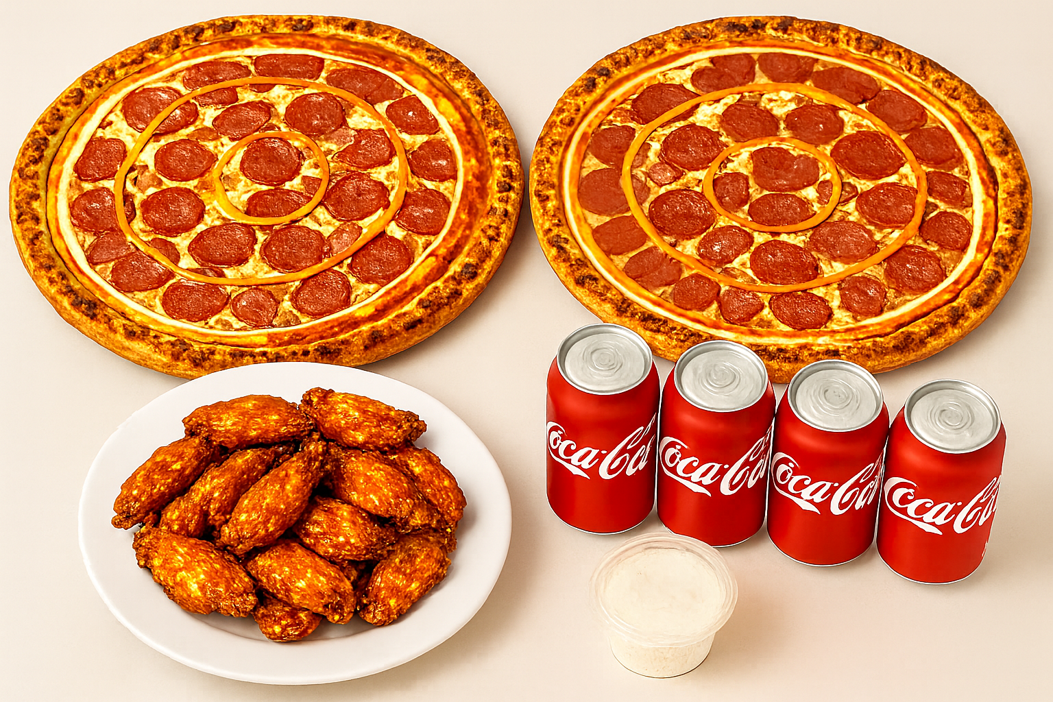 PIZZA (3 TOPPINGS) AND WINGS !