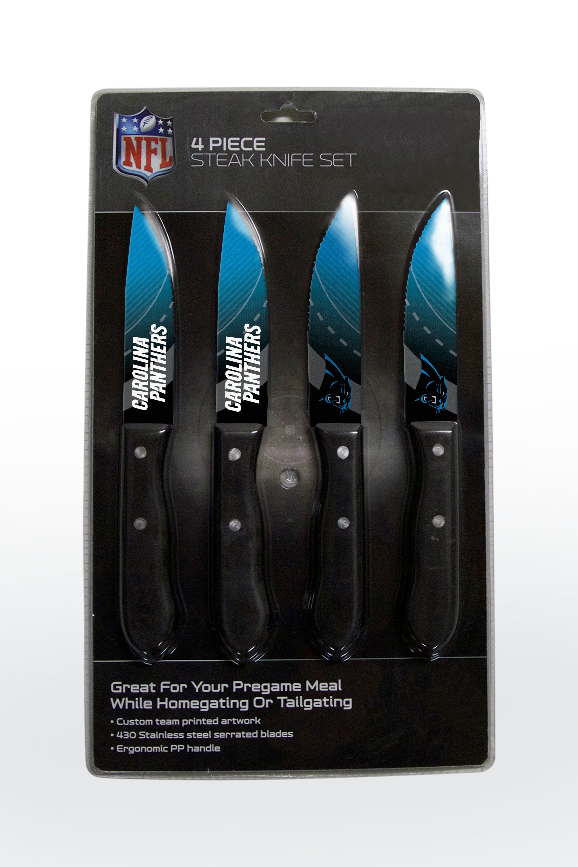 Carolina Panthers Steak Knife 4 Pack Set